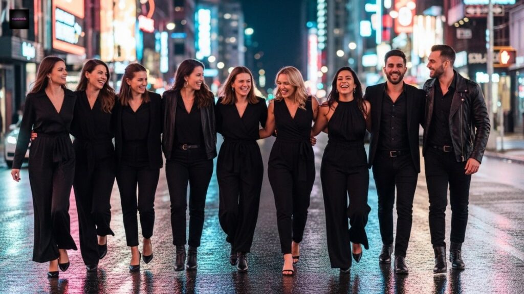 Black Outfit Captions for Friends