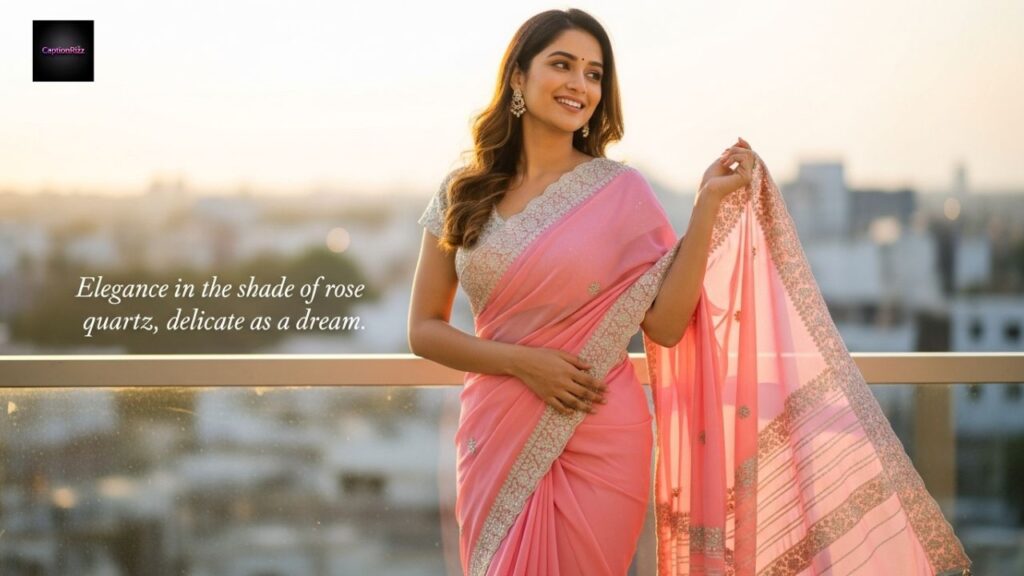 Pink Saree Captions for Instagram