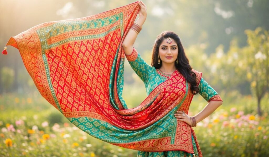 Dupatta Pose Captions