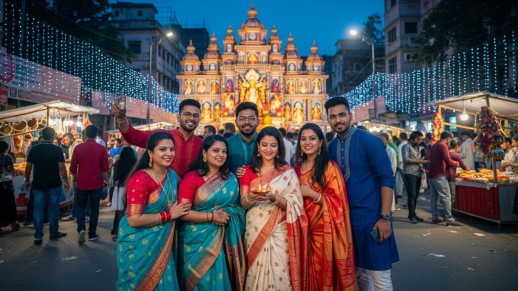 Durga Puja Captions For Night Vibes