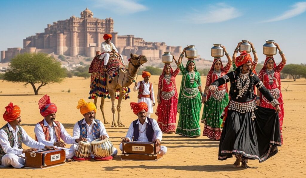 Traditional Rajasthani Culture Captions