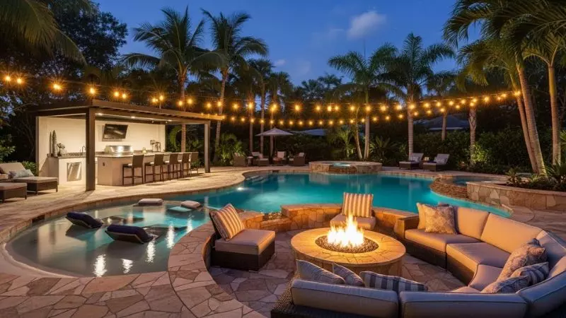 Backyard Pool, Fire & Relaxation Ideas