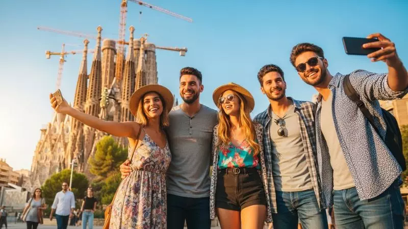 Barcelona Instagram Captions with Friends
