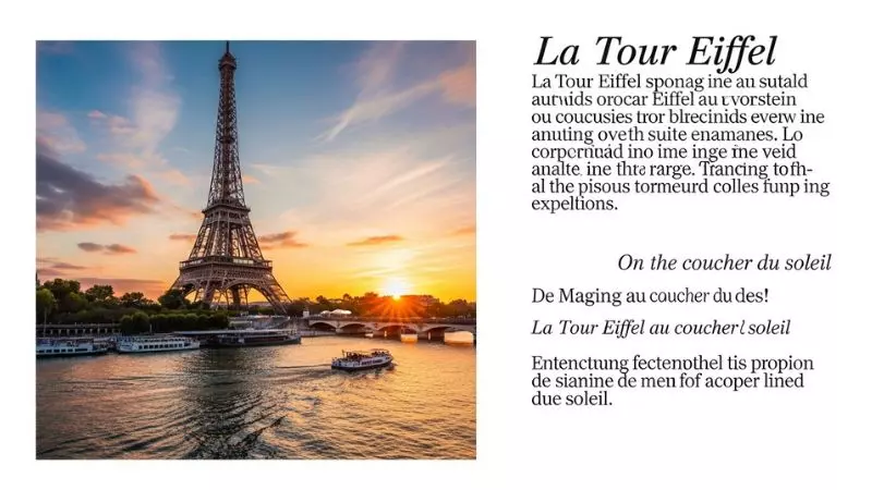 Eiffel Tower Captions in French