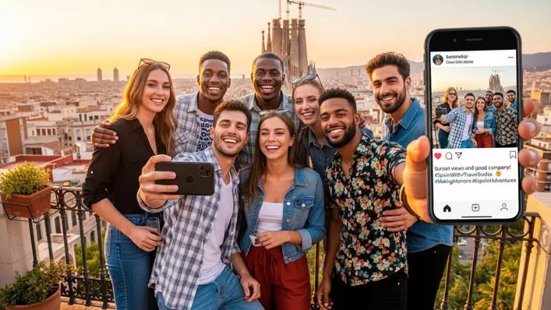 Spain Instagram Captions with Friends