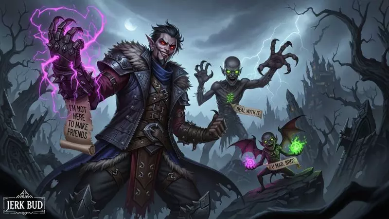 Dark Fantasy Jerk Bud Captions with Attitude