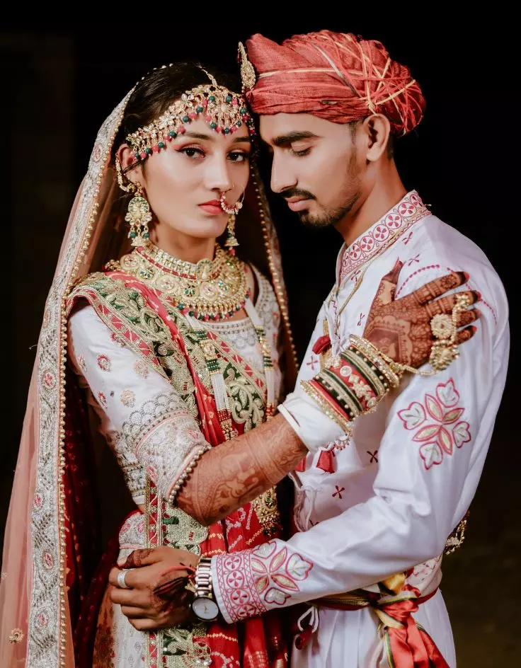 Rajasthani Bridal Poshak Captions